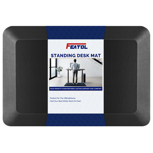 FEATOL Anti-Fatigue Mat for Standing Desk | Black