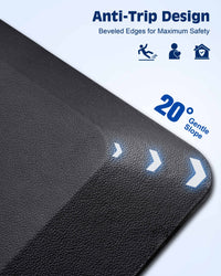 Close-up of FEATOL mat's 20-degree beveled edge with anti-trip safety design.