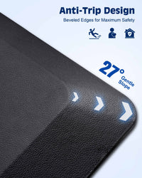 Close-up of FEATOL mat's 27-degree beveled edge with anti-trip safety design.