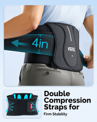 4-inch wide compression straps being adjusted for a secure, stable fit.