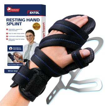 compare product FEATOL Resting Hand Splint with Adjustable Thumb Support – Night & Recovery Brace