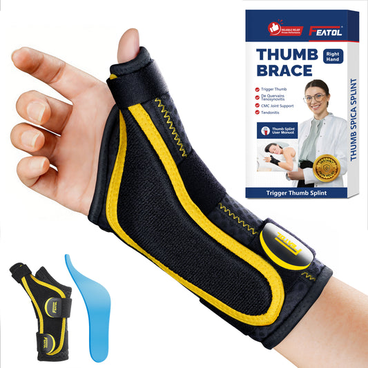 FEATOL Thumb Brace Spica Splint 80g Lightweight – Trigger Thumb & De Quervain's