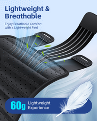 Close-up of black wrist brace showing breathable perforated design for all-day comfort and support.