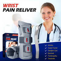 FEATOL wrist brace with aluminum splint beside box, for arthritis, carpal tunnel, and tendonitis relief.