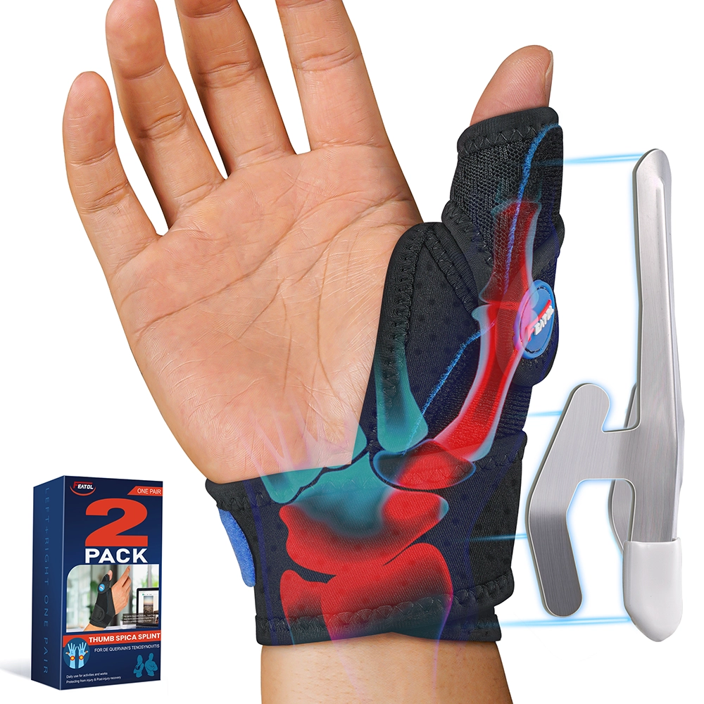 2-pack FEATOL thumb and wrist braces for De Quervain’s and wrist pain relief