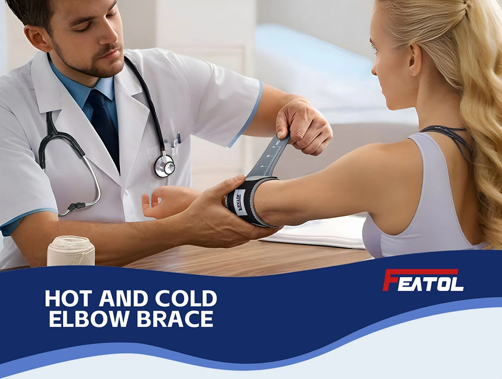 FEATOL hot and cold therapy elbow brace with reusable ice packs