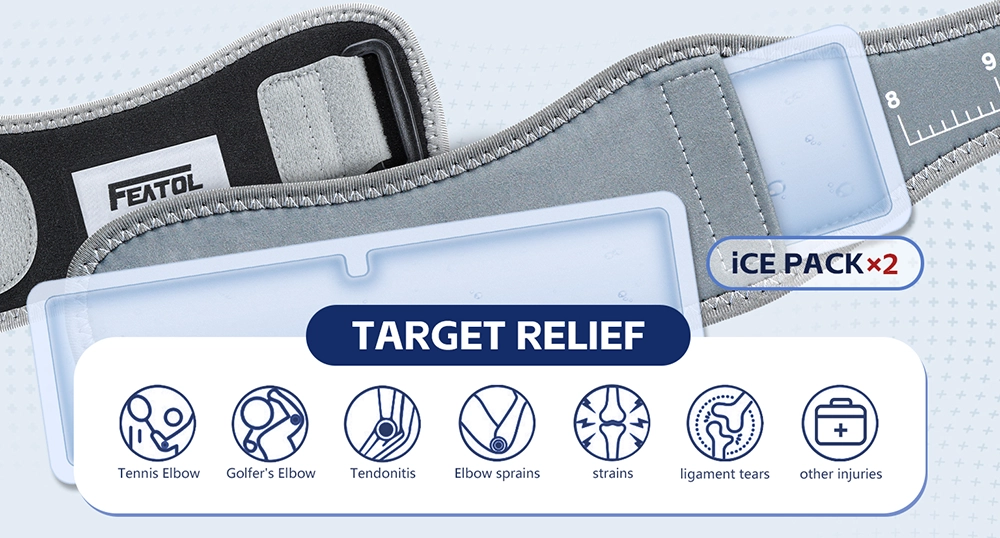 ice pack elbow support strap for tennis elbow