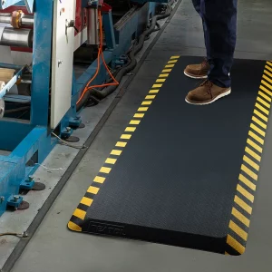 FEATOL Anti Fatigue Mats Industrial, Ergonomic Standing Mat for Leg & Back Pain, Black with Yellow Border, 20" x 39"