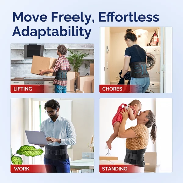 FEATOL back brace supports daily activities and heavy lifting for back pain relief