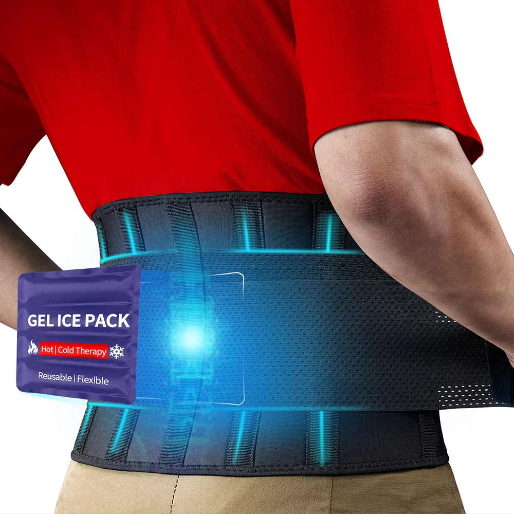 FEATOL gel pack back brace for hot and cold therapy on lower back pain