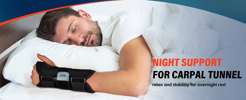 FEATOL wrist brace for sleeping with night support for carpal tunnel