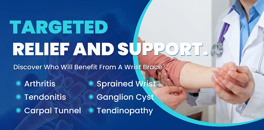 Targeted wrist pain relief and support for arthritis, carpal tunnel, and tendonitis