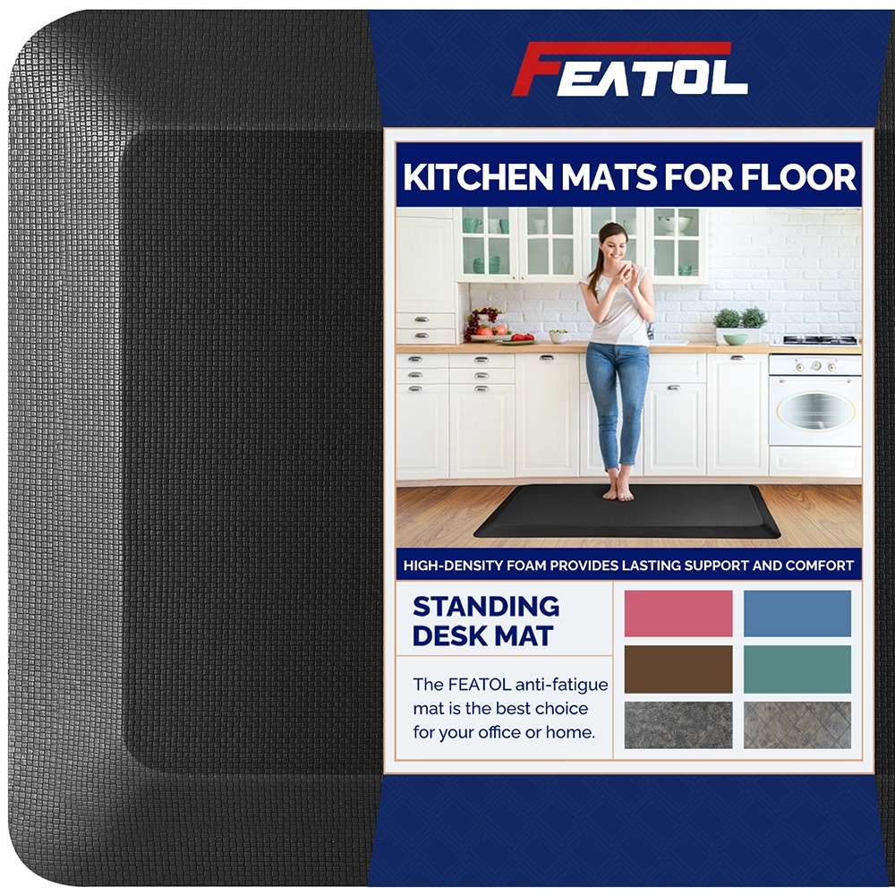 FEATOL kitchen anti fatigue mat with high-density foam for lasting support
