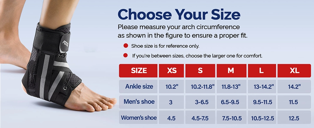 How to wear ankle brace and choose correct size for men and women