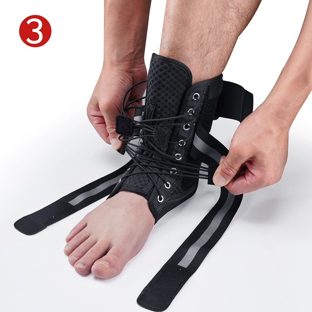 Step 3 - Tighten the lower laces on the FEATOL ankle brace for firm support