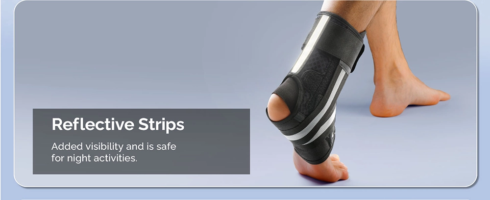 Reflective ankle brace for night visibility and safe running