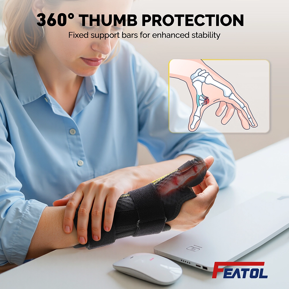 thumb brace with 360 protection and fixed support bars