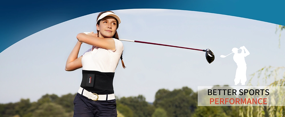 black back brace for women improves sports performance for golf and workouts with lower back support
