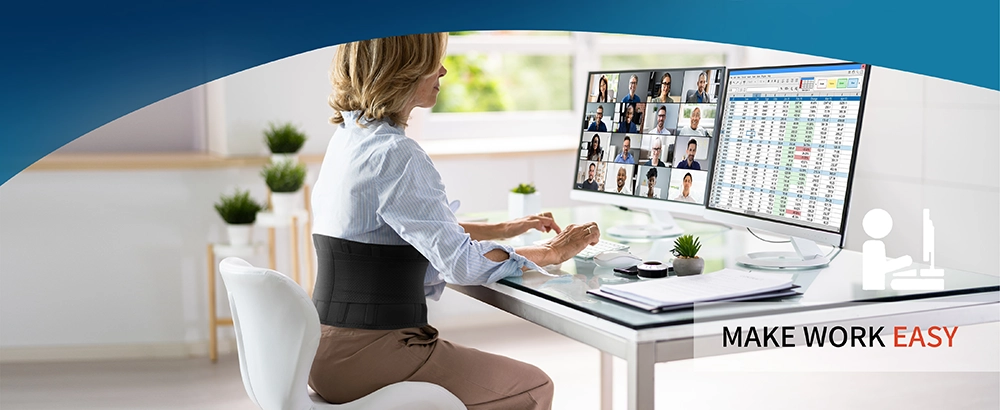 black back brace for women lower back pain support for sitting and office work