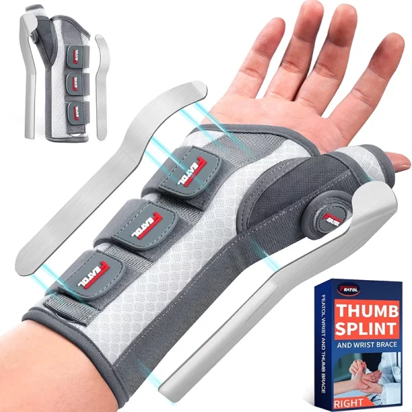 wrist and thumb brace right hand white and pink for carpal tunnel relief with thumb splint