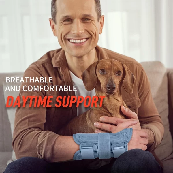 grey breathable wrist brace for daytime support and pain relief from arthritis sprain and tendonitis