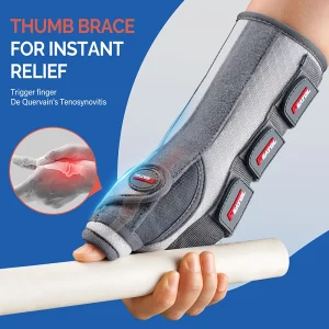 thumb and wrist brace white and pink for instant relief from De Quervain’s tenosynovitis and trigger finger