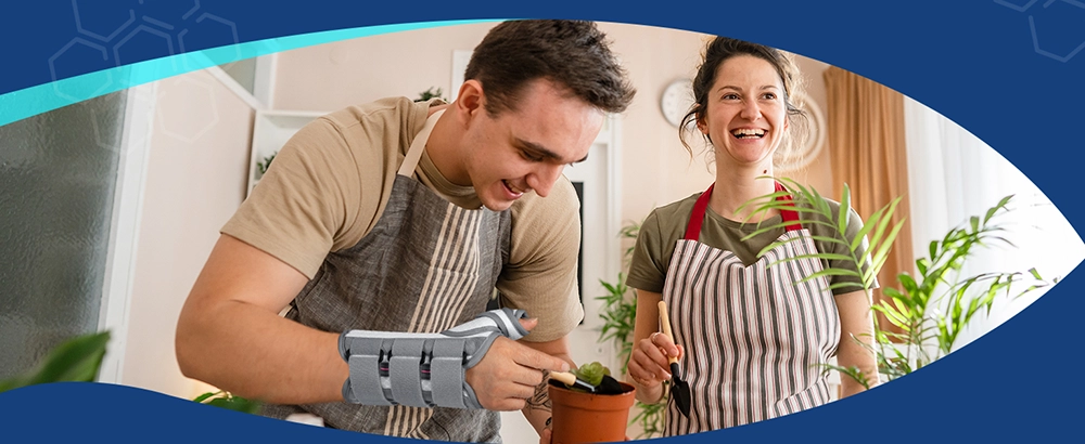 wrist and thumb brace white and pink for tendonitis and carpal tunnel support