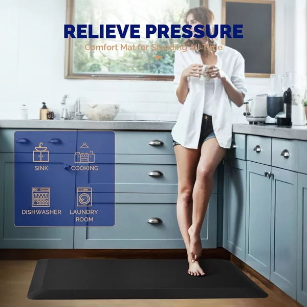 anti fatigue kitchen mat black cushioned floor mat