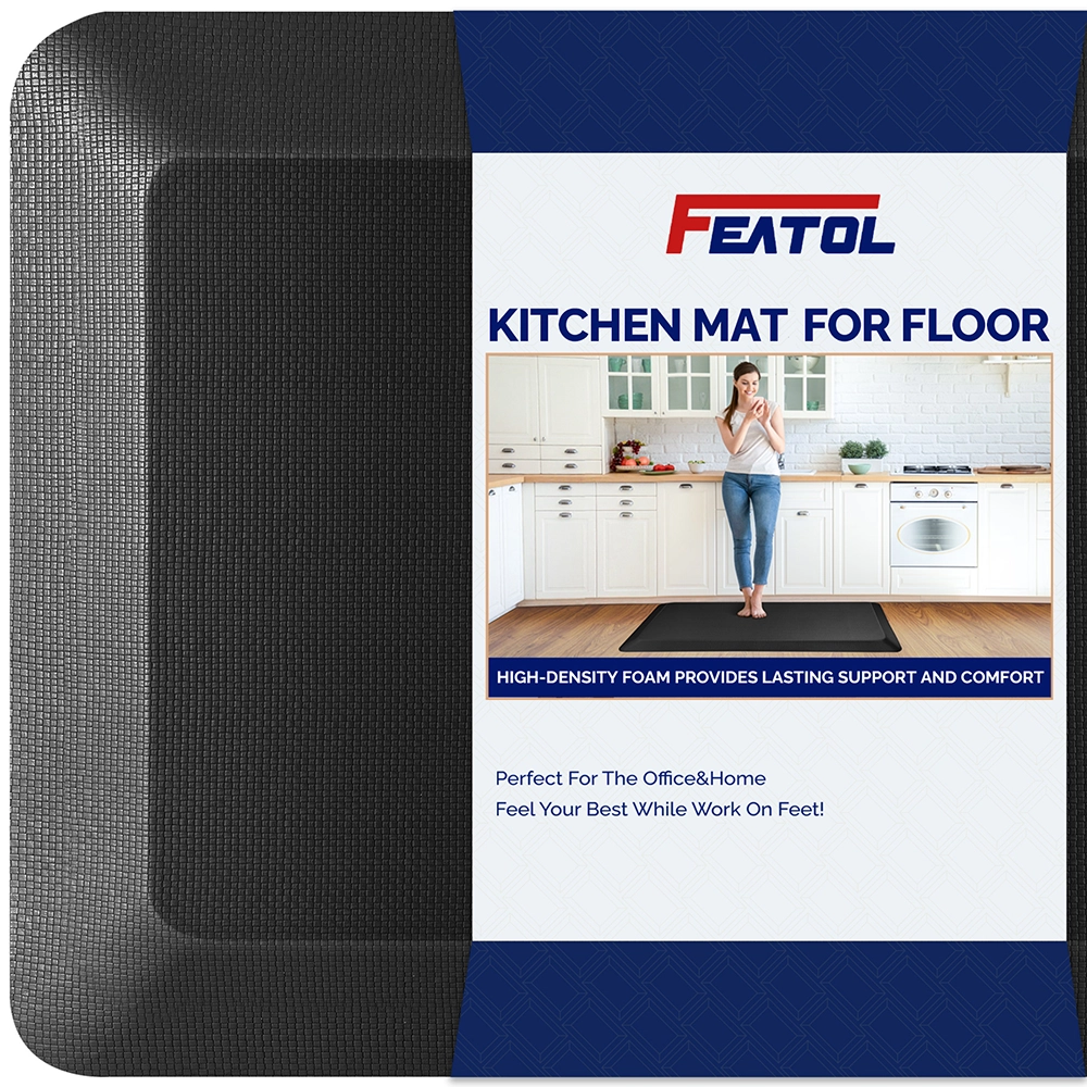 Anti-fatigue kitchen mat with high-density foam for lasting comfort