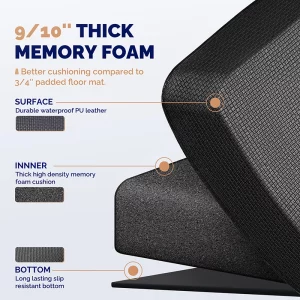 9/10 inch memory foam anti fatigue mat black kitchen and office