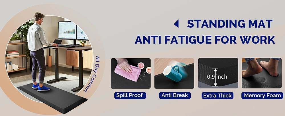 anti fatigue mat standing desk office extra thick memory foam