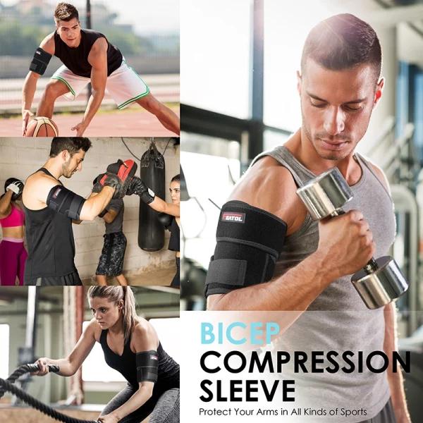 bicep compression sleeve for lifting gym and strength training