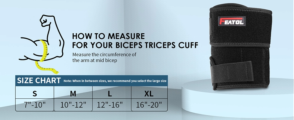 bicep tendonitis brace size chart measure mid bicep circumference blue