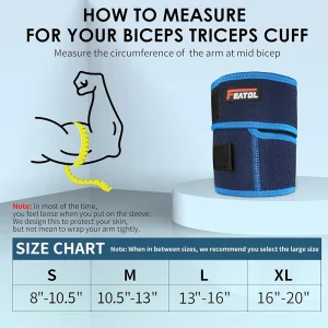 bicep tendonitis brace size chart measure mid bicep circumference blue