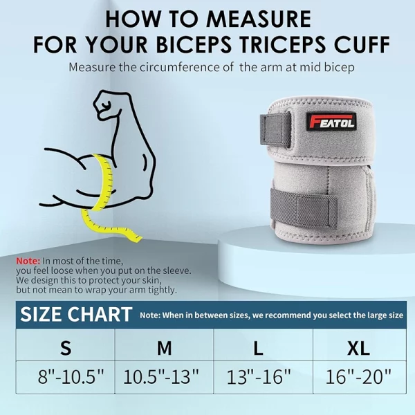 bicep tendonitis brace size chart measure mid bicep circumference gray
