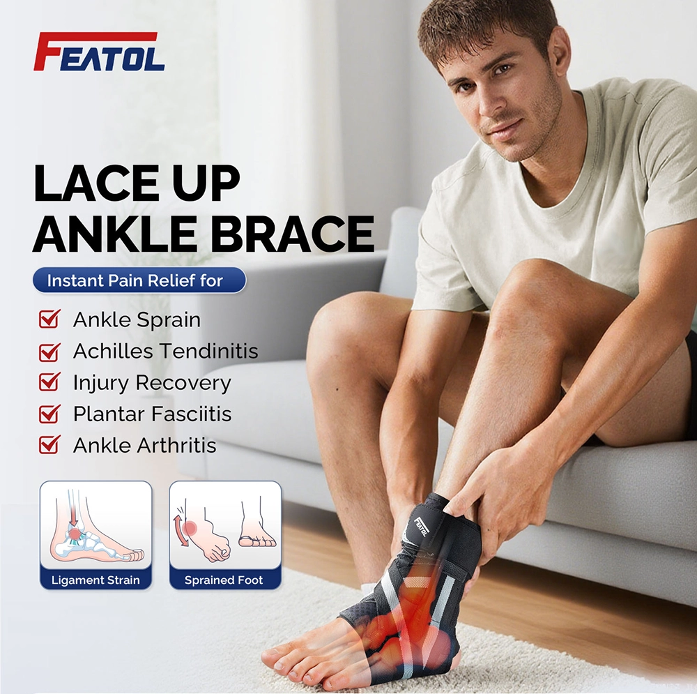 FEATOL ankle brace for peroneal tendonitis lace-up ankle support brace
