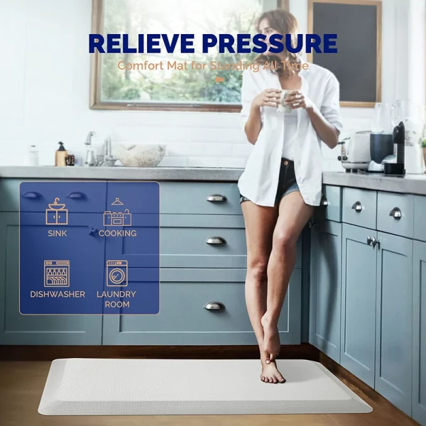 Anti fatigue mats for standing with 9/10 inch thick memory foam cushioning