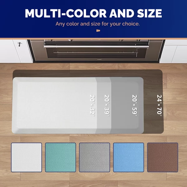 Anti fatigue mats for standing available in multiple sizes and colors