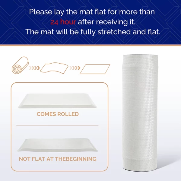 Anti fatigue mats for standing shipped rolled and flatten after use