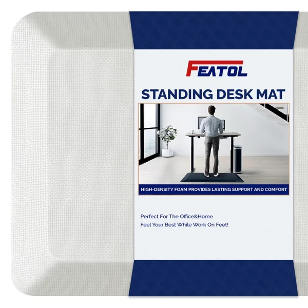 Anti fatigue mats for standing with high-density memory foam white standing desk mat