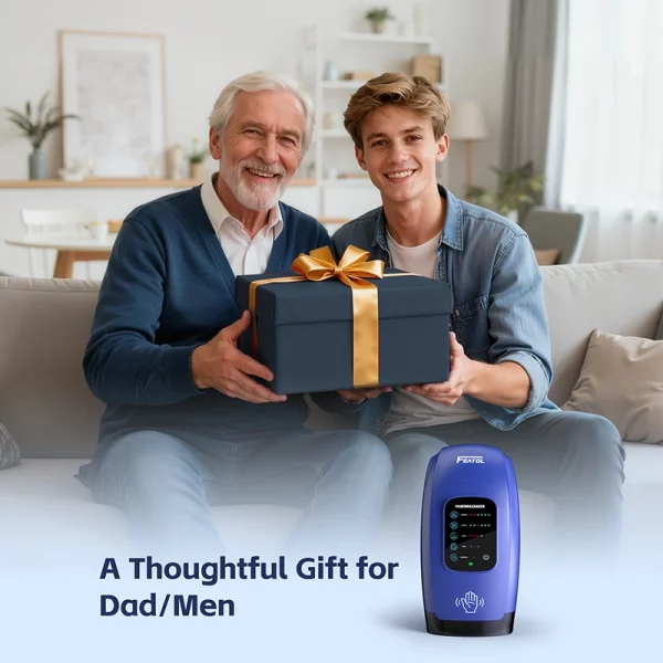 Arthritis hand massager with heat and compression (blue), thoughtful gift for women and mom