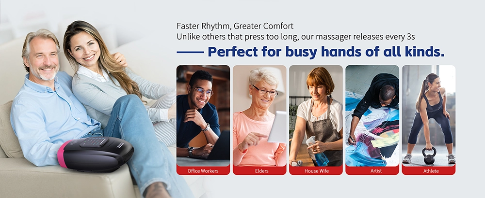 Best hand massager for arthritis (pink) faster rhythm releases every 3 seconds for greater comfort