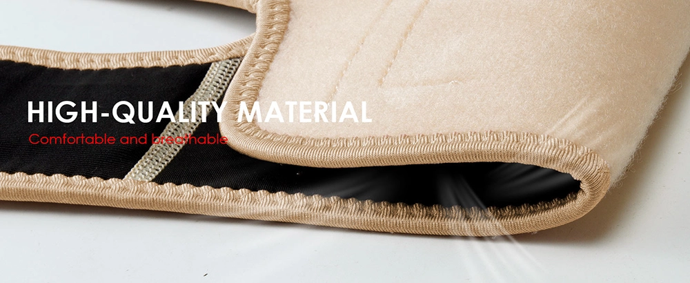 Beige bicep brace with soft Lycra inner sleeve for skin-friendly comfort