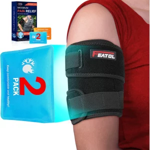 bicep tendonitis brace with 2 gel ice packs