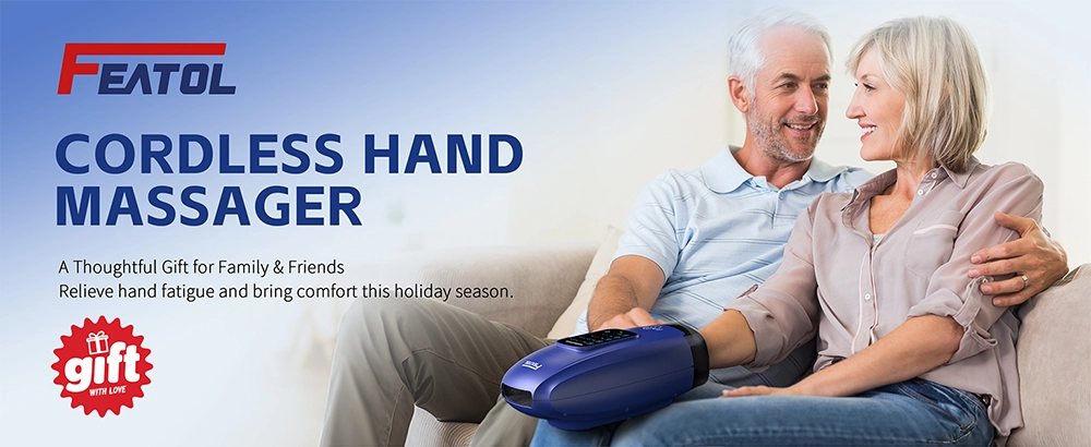 Cordless heated hand massager (blue) thoughtful holiday gift for family and friends