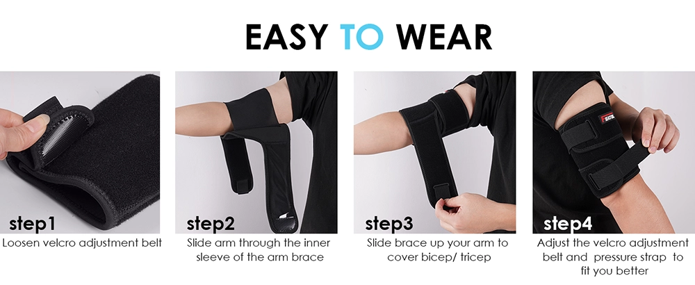 how to wear bicep brace step by step upper arm sleeve