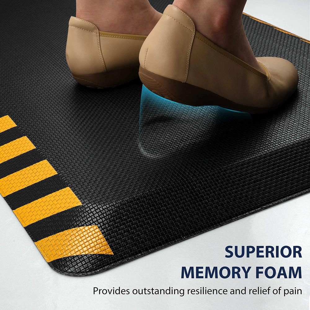 Industrial anti-fatigue mats with superior memory foam for resilient pressure relief
