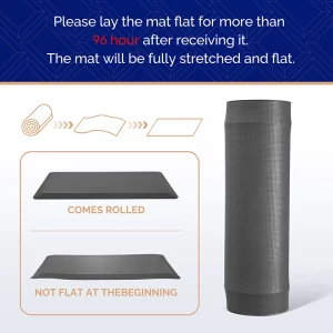 memory foam floor mat flattening instructions after unrolling gray