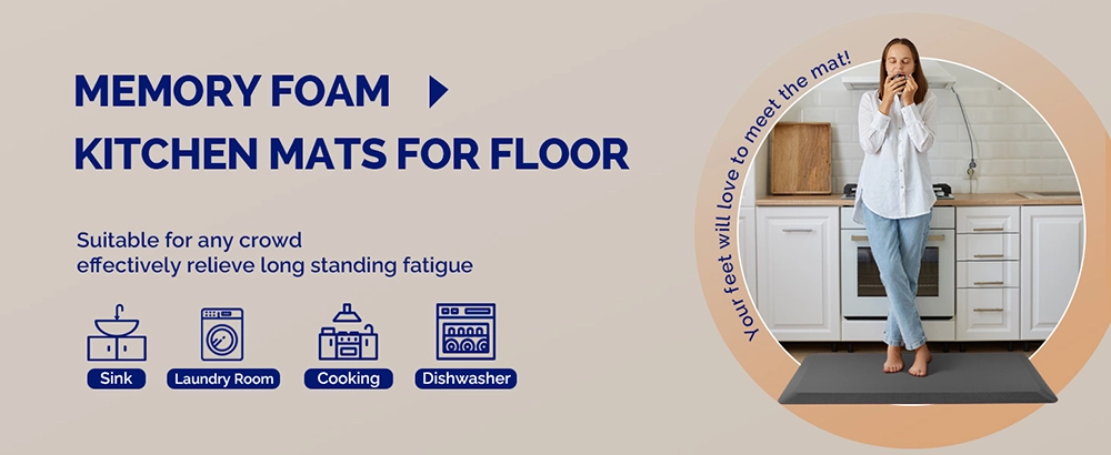 memory foam kitchen mat for floor anti fatigue gray