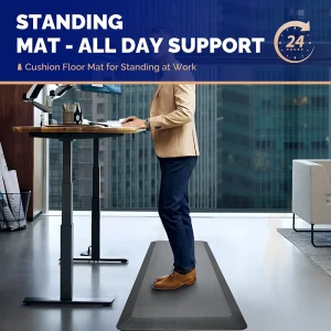 standing desk floor mat with all-day cushioning support gray